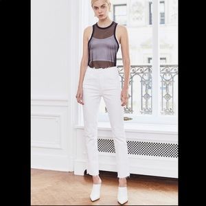 3x1 W4 raw edge shelter slim crop jeans white 28